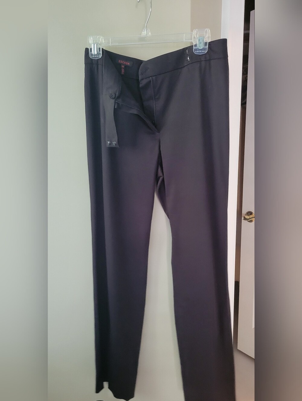 Escada Womens Black Straight-Leg Dress Pants